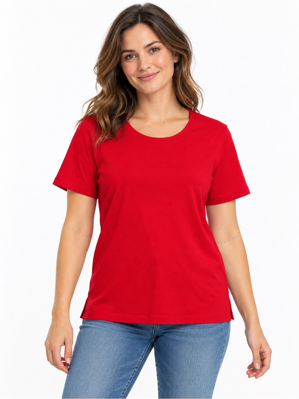 Mountain Lake Women’s Vibrant Red Short Sleeve Shirt Size Medium